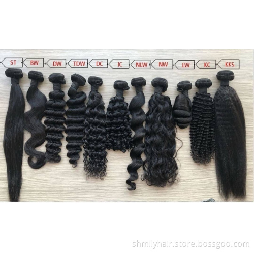 Fast Shipping 10A Grade Brazilian Human Hair Extension,8-36 inch Straight Body Kinky Curly Deep Wave Hair Bundles With Closure